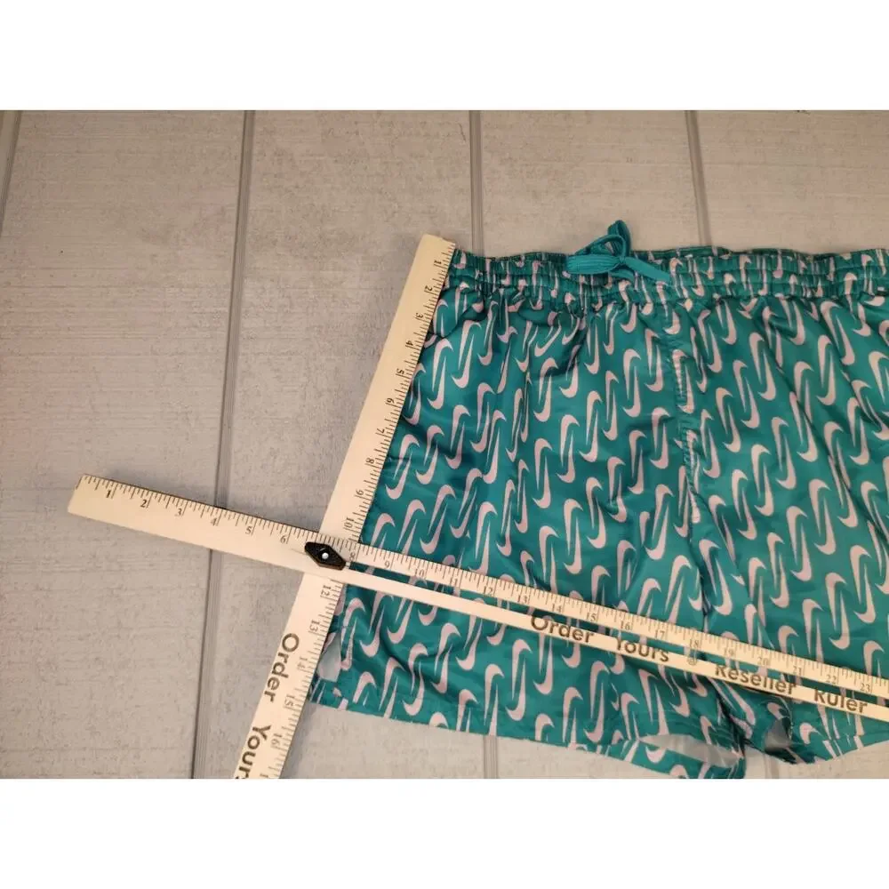 Nike All Over Swoosh Volley Board Shorts Swim Trunks Mens L Teal Pink Athletic